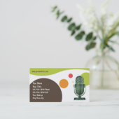 Retro DJ-Visitenkarte, Visitenkarte (Stehend Vorderseite)