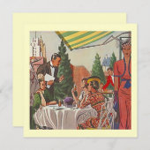 Retro Do Lunch Lady Friends Einladung (Vorne/Hinten)