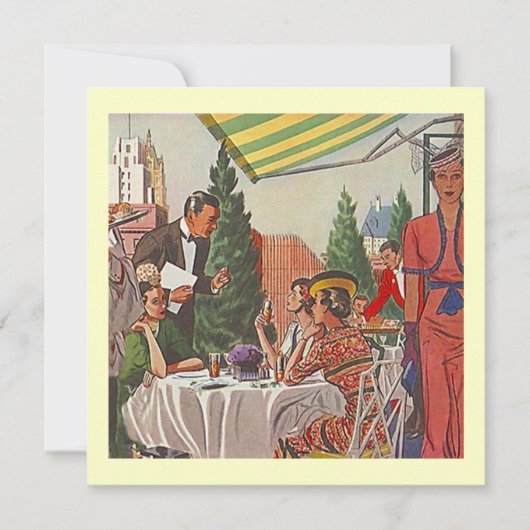 Retro Do Lunch Lady Friends Einladung (Vorderseite)