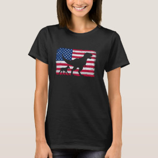 Retro Doberman 4. Juli US-amerikanischer Flaggenpa T-Shirt