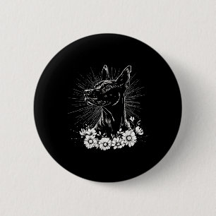 Retro Doberman Pinscher Dog Lover Tattoo Style Button