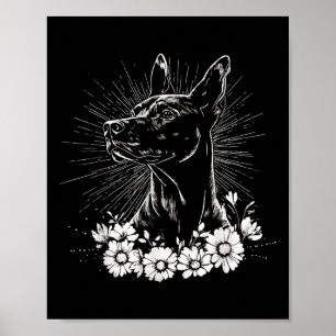 Retro Doberman Pinscher Dog Lover Tattoo Style Poster