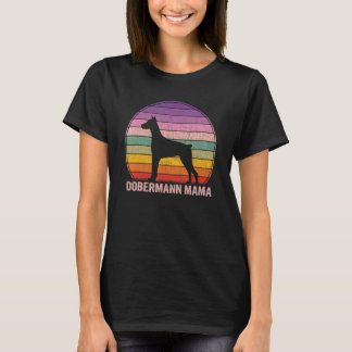 Retro Dobermann Mama Grafik Dobermann T-Shirt