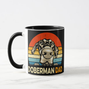 Retro Dobermann Papa Vatertag Vintage Hund Papa Tasse