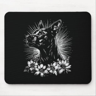 Retro Dobermann Pinscher Hundeliebhaber Tattoo-Sti Mousepad