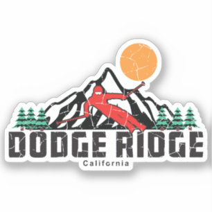 Retro Dodge Ridge Ski Aufkleber