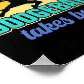 Retro Dodgeball nimmt Balls Dodgeball Player Poster (Ecke)