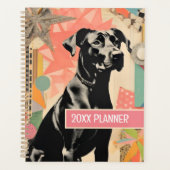 Retro Dog abstrakt Collage Scrapbooking Planer (Vorderseite)