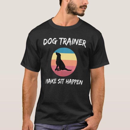 Retro Dog befehligt Gehorsam Training Funny Dog Tr T-Shirt (Vorderseite)