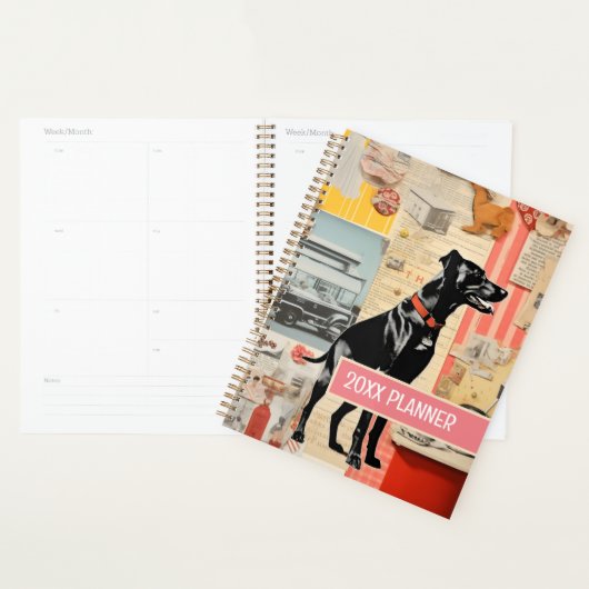 Retro Dog Collage Scrapbooking Planer (Anzeige)