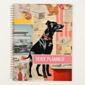 Retro Dog Collage Scrapbooking Planer (Vorderseite)