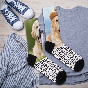 Retro DOG DAD Personalisiertes Muster Haustier Fot Socken
