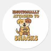 Retro Dog Emotionally Attached Vinyl Sticker (Vorderseite)