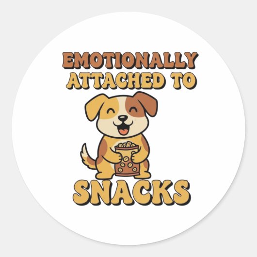 Retro Dog Emotionally Attached Vinyl Sticker (Vorderseite)