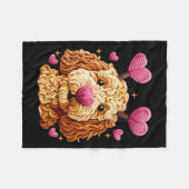Retro Dog Goldendoodle Valentines Funny Gift Women Fleecedecke (Vorderseite (Horizontal))