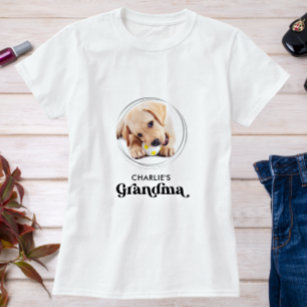Retro Dog GRANDMA Personalisiertes Puppy-Pet-Foto T-Shirt