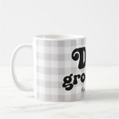 Retro Dog Groomer auf Buffalo Karo individuelle Na Kaffeetasse (Links)