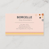 Retro Dog Groomer Pampered Puppy Business Card Visitenkarte (Rückseite)
