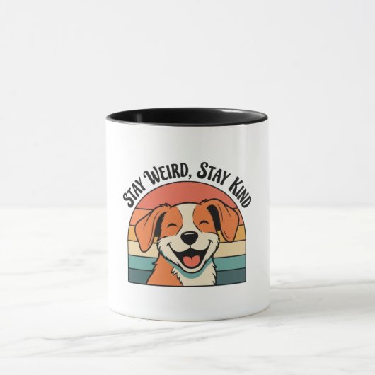 Retro Dog Kindness Quote Color Inside Mug Tasse (Zentrum)