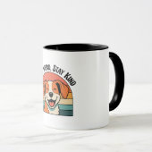 Retro Dog Kindness Quote Color Inside Mug Tasse (VorderseiteRechts)