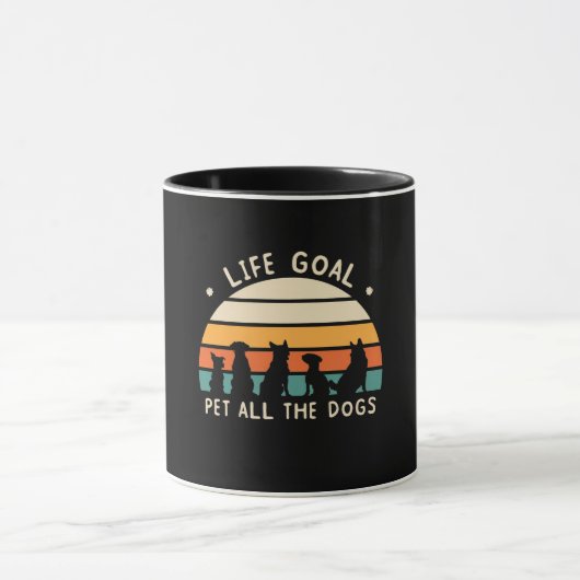 Retro Dog Lover Life Goal Graphic Tasse (Zentrum)