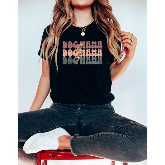 Retro Dog Mama-Leopard Mama-Dog Lover-Niedlich T-Shirt