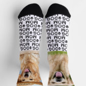 Retro DOG MAMA Personalisiertes Muster Foto Crew Socken (Oben)
