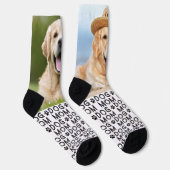 Retro DOG MAMA Personalisiertes Muster Foto Crew Socken (Rechts)