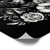 Retro Dog Mops Lover Tattoo Style _1 Poster (Ecke)