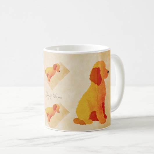 Retro Dog Mug – Cozy Pet Lover Coffee Cup – Custom Kaffeetasse (VorderseiteRechts)