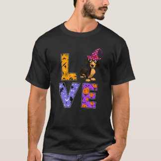 Retro Dog Owner Funny Halloween Dackel T-Shirt