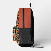 Retro Dog Paw Print Checkered Muster Bedruckter Rucksack (Rechts)