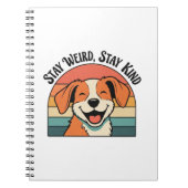 Retro Dog Positive Quote Lined Notebook Notizblock (Vorderseite)