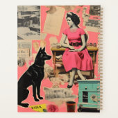 Retro Dog Rosa Lady Collage Scrapbooking Planer (Rückseite)