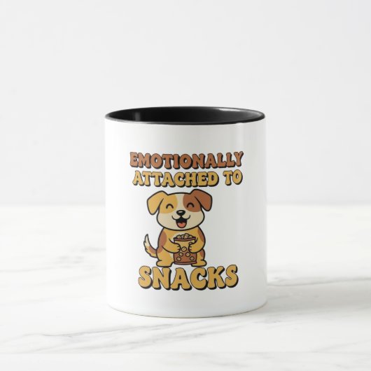 Retro Dog Snack Addiction Color Inside Mug Tasse (Zentrum)