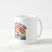 Retro Dog Stay Kind White Coffee Mug Kaffeetasse (VorderseiteRechts)