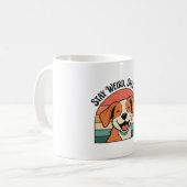 Retro Dog Stay Kind White Coffee Mug Kaffeetasse (Vorderseite Links)