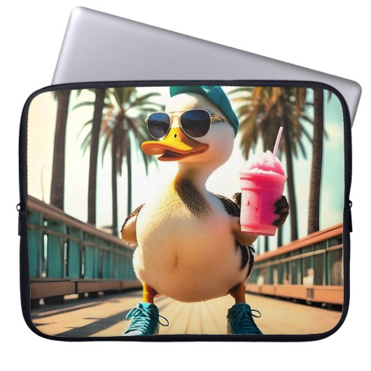 Retro Dog Sunglasses Vintage Sunset Beach Laptopschutzhülle (Vorderseite)