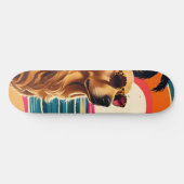 Retro Dog Sunglasses Vintage Sunset Beach Skateboard (Horizontal)