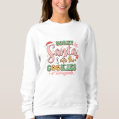 Retro Dog Weihnachten, Sorry Santa Ate die Kekse Sweatshirt (Vorderseite)