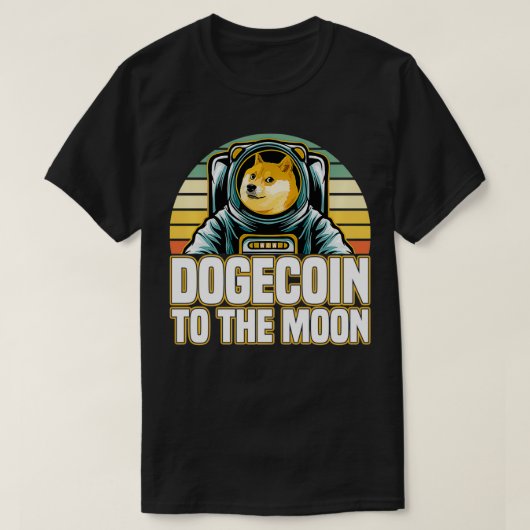 Retro-Dogecoin zum Mondpullover T-Shirt (Design vorne)