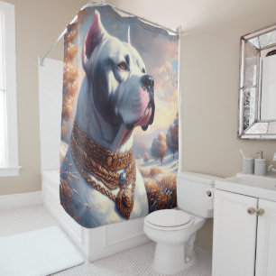 Retro Dogo Argentino Malerei Duschvorhang