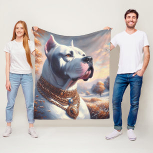 Retro Dogo Argentino Malerei Fleecedecke