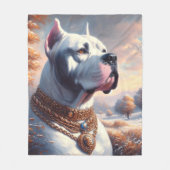 Retro Dogo Argentino Malerei Fleecedecke (Vorderseite)