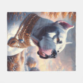 Retro Dogo Argentino Malerei Fleecedecke (Vorderseite (Horizontal))