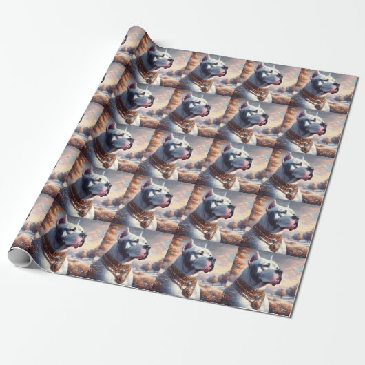 Retro Dogo Argentino Malerei Geschenkpapier (Ungerollt)