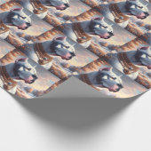 Retro Dogo Argentino Malerei Geschenkpapier (Ecke)
