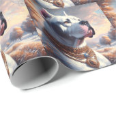 Retro Dogo Argentino Malerei Geschenkpapier (Rolleneckpunkt)