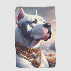 Retro Dogo Argentino Malerei Golfhandtuch