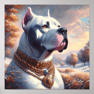 Retro Dogo Argentino Malerei Poster
